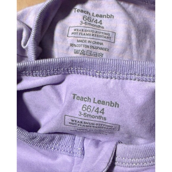 Teach Leanbh 3–6M Baby Zip Romper Set of 2 Lavender Purple Short Sleeve Sleepers - Picture 4 of 4
